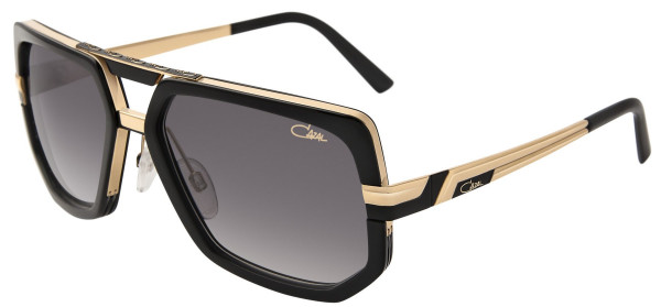 Cazal Cazal Legends 662 Sunglasses, 001 Black-Gold/Grey Gradient Lenses