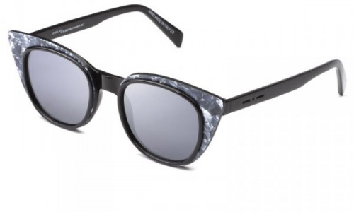 Italia Independent 0008MMAE Sunglasses, Black Glossy And Granito (0008.G09.GRN)
