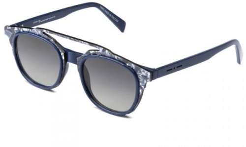 Italia Independent 0008MMAE Sunglasses, Dark Blue Glossy And Granito (0008.G21.GRN)