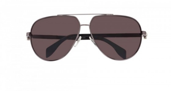 Alexander McQueen AM0018S Sunglasses, 004 - RUTHENIUM with SMOKE lenses