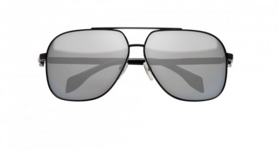 Alexander McQueen AM0019S Sunglasses, BLACK with SILVER lenses