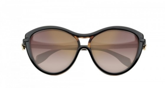 Alexander McQueen AM0021S Sunglasses, BLACK with BROWN lenses