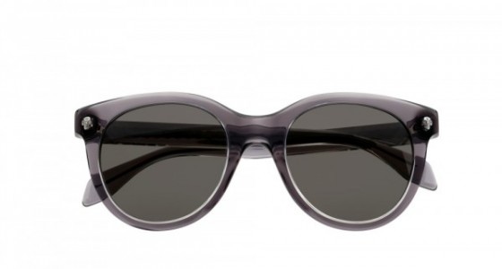 Alexander McQueen AM0024S Sunglasses, GRAY with GREEN lenses