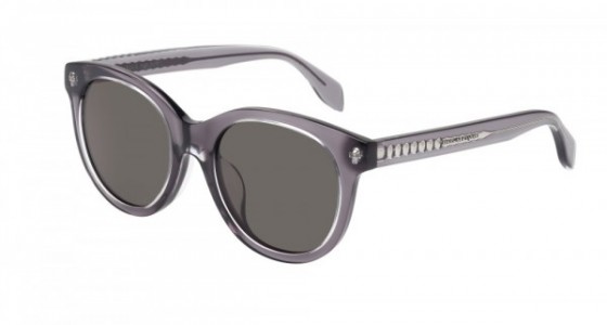 Alexander McQueen AM0024SA Sunglasses, GREY with GREEN lenses