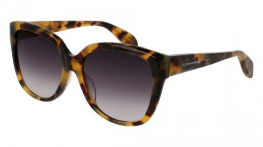 Alexander McQueen AM0041S Sunglasses, HAVANA with GREY lenses