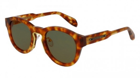 Alexander McQueen AM0046S Sunglasses, HAVANA with GREEN lenses