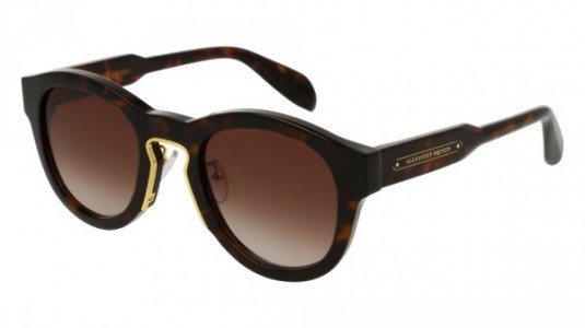 Alexander McQueen AM0046S Sunglasses, HAVANA with BROWN lenses