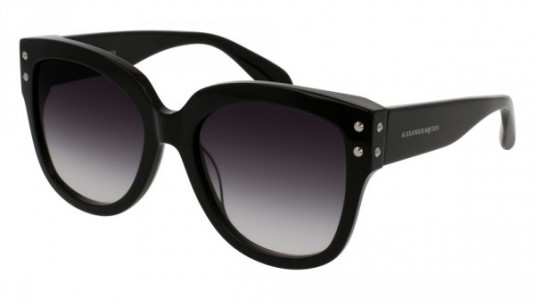 Alexander McQueen AM0051S Sunglasses, 001 - BLACK with SMOKE lenses
