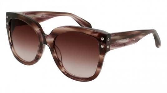 Alexander McQueen AM0051S Sunglasses, 003 - HAVANA with BROWN lenses