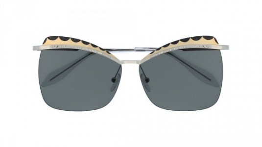 Alexander McQueen AM0059S Sunglasses, SILVER with SMOKE lenses