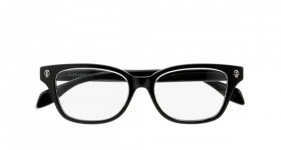 Alexander McQueen AM0026O Eyeglasses, BLACK