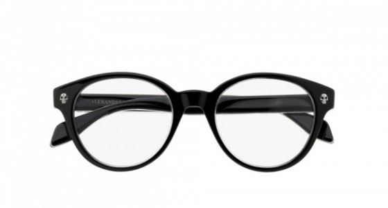 Alexander McQueen AM0028O Eyeglasses, BLACK