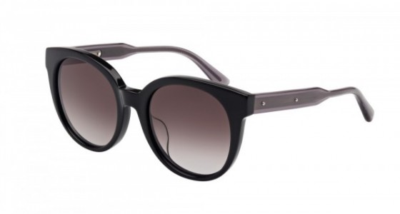 Bottega Veneta BV0002SA Sunglasses, BLACK with GREY temples and SMOKE lenses