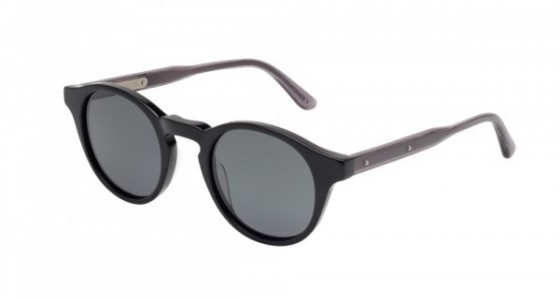 Bottega Veneta BV0023S Sunglasses, 002 - BLACK with GREY temples and SMOKE polarized lenses
