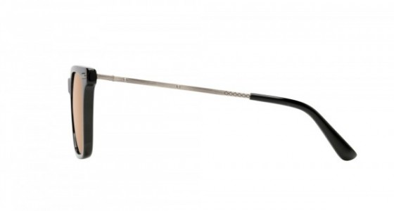 Bottega Veneta BV0027S Sunglasses, BLACK with SILVER temples and GREY polarized lenses