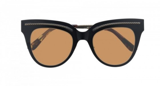 Bottega Veneta BV0029S Sunglasses, BLACK with BRONZE temples and GREEN lenses