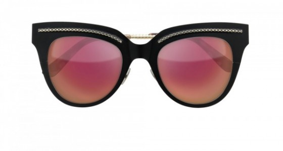 Bottega Veneta BV0029S Sunglasses, BLACK with GOLD temples and COPPER lenses