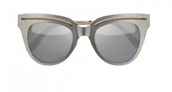 Bottega Veneta BV0029S Sunglasses, BRONZE with SILVER temples and GREY lenses