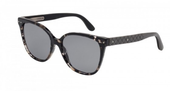 Bottega Veneta BV0044S Sunglasses, HAVANA with GREY temples and GREY polarized lenses