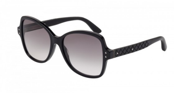 Bottega Veneta BV0045S Sunglasses, BLACK with GREY lenses