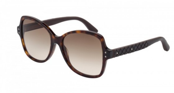 Bottega Veneta BV0045S Sunglasses, AVANA with BROWN temples and BROWN lenses