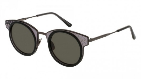 Bottega Veneta BV0063S Sunglasses, 004 - BLACK with RUTHENIUM temples and GREY lenses