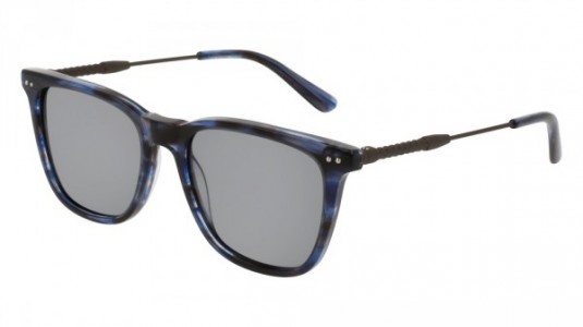 Bottega Veneta BV0072S Sunglasses, BLUE with RUTHENIUM temples and GREY polarized lenses