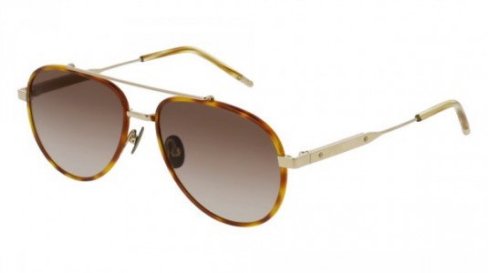 Bottega Veneta BV0076S Sunglasses, GOLD with BROWN lenses