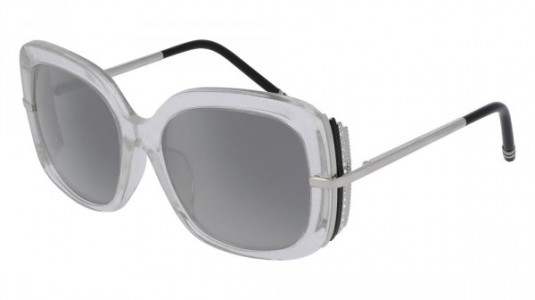 Boucheron BC0002SA Sunglasses, CRYSTAL with SILVER temples and SMOKE lenses