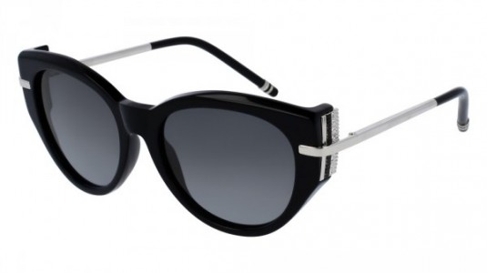 Boucheron BC0020S Sunglasses, BLACK with SILVER temples and GREY lenses