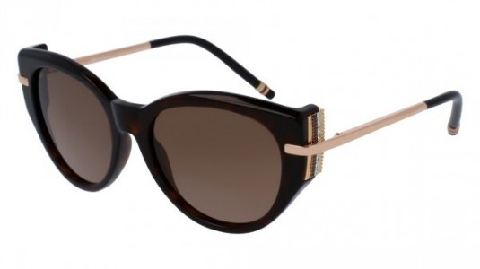 Boucheron BC0020S Sunglasses, HAVANA with GOLD temples and BROWN lenses