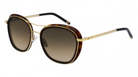 Boucheron BC0022S Sunglasses, 002 - HAVANA with GOLD temples and BROWN lenses