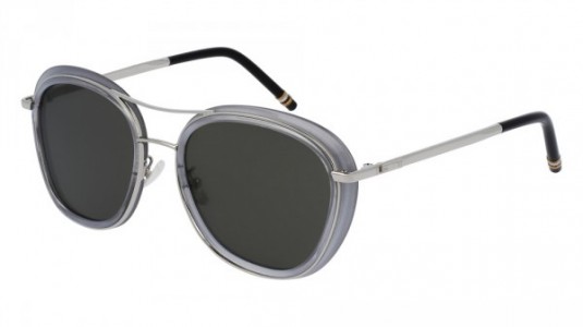 Boucheron BC0022S Sunglasses, 004 - CRYSTAL with SILVER temples and GREY lenses
