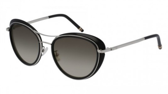 Boucheron BC0023S Sunglasses, 001 - BLACK with SILVER temples and GREY lenses