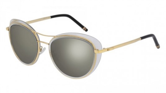 Boucheron BC0023S Sunglasses, 003 - CRYSTAL with GOLD temples and BRONZE lenses
