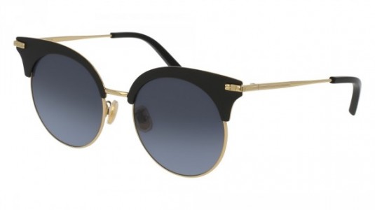 Boucheron BC0039S Sunglasses, BLACK with GOLD temples and GREY lenses