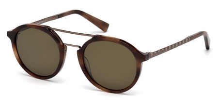 Ermenegildo Zegna EZ0070 Sunglasses, 52E - Dark Havana / Brown