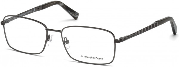 Ermenegildo Zegna EZ5059 Eyeglasses, 008 - Shiny Gunmetal, Marbled Horn Effect Acetate