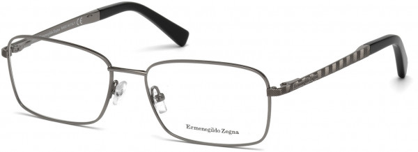 Ermenegildo Zegna EZ5059 Eyeglasses, 015 - Matte Light Ruthenium, Shiny Black