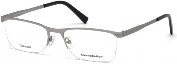 Ermenegildo Zegna EZ5079 Eyeglasses, 016 - Semi-Shiny Titanium, Shiny Black