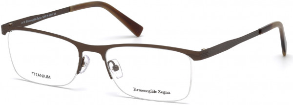 Ermenegildo Zegna EZ5079 Eyeglasses, 034 - Semi-Shiny Satin Bronze, Shiny Brown Horn