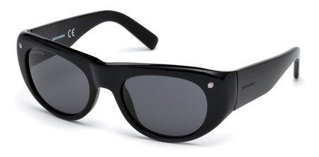 Dsquared2 MANGA PUNK Sunglasses, 01A - Shiny Black / Smoke