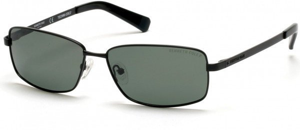 Kenneth Cole New York KC7212 Sunglasses, 02R - Matte Black / Green Polarized Lenses - Techni-Coleã¢Â„Â¢