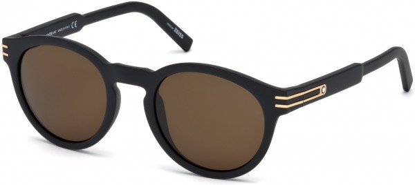 Montblanc MB642S Sunglasses, 02J - Matte Black / Roviex