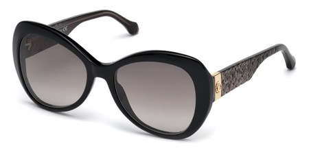Roberto Cavalli CAVRIGLIA Sunglasses, 01B - Shiny Black / Gradient Smoke