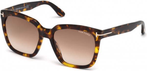 Tom Ford FT0502-F Sunglasses, 52F - Shiny Dark Havana / Gradient Brown Lenses
