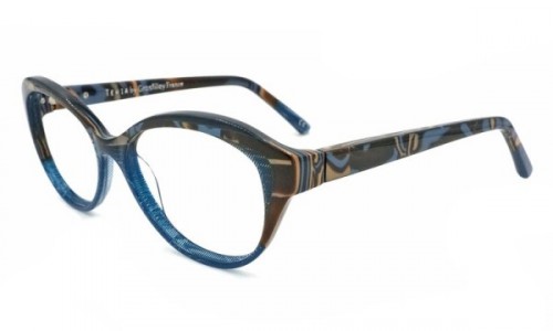Tehia T50019 Eyeglasses, C01 Blue Dot Amber Aqua