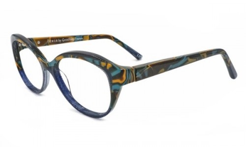 Tehia T50019 Eyeglasses, C04 Teal Dot Brown Blue