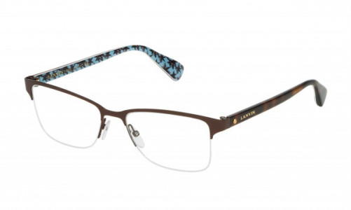 Lanvin VLN091M Eyeglasses, White Brown 0L26