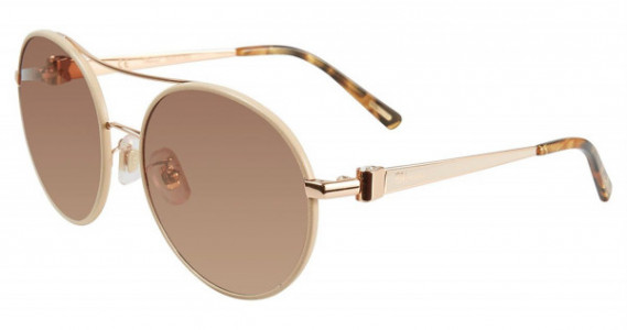 Chopard SCHB68S Sunglasses, White Leather Gold 2Amg